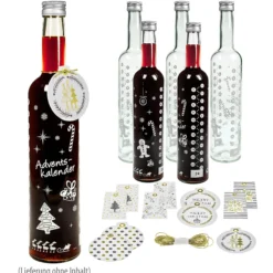 Adventskalender-Flasche, 6er Set