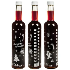 Adventskalender-Flasche 500 ml weiß