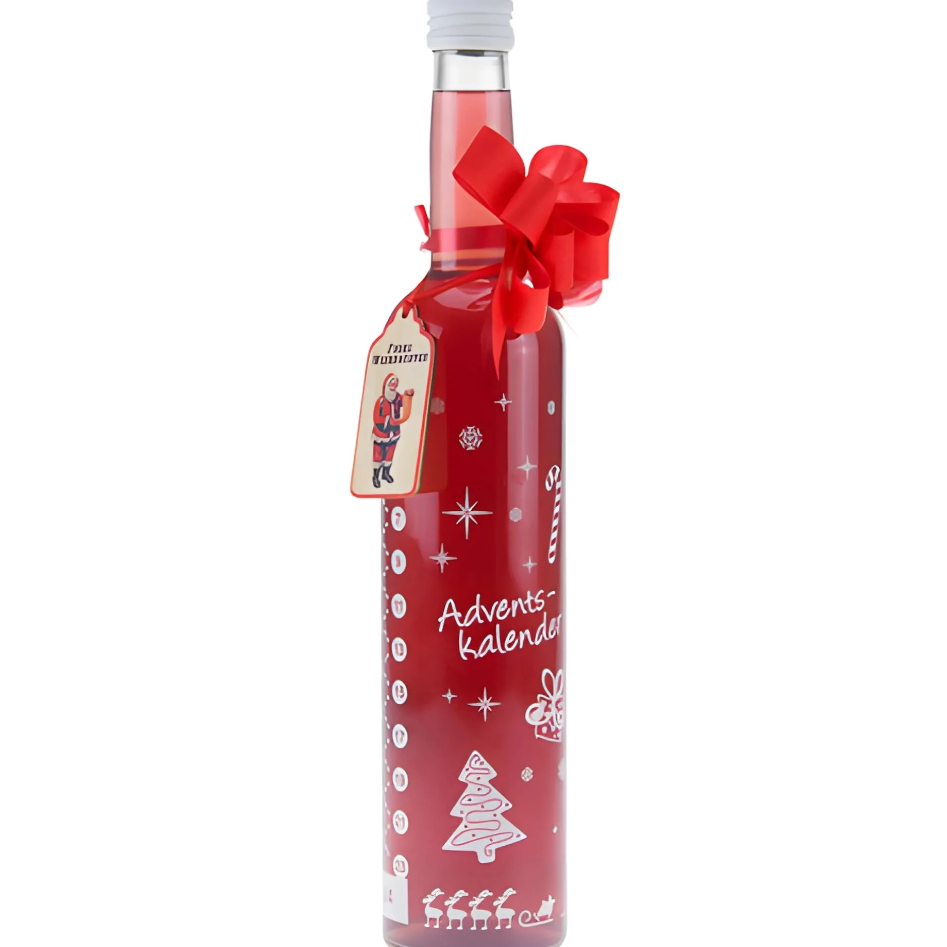 Adventskalender-Flasche 500 ml weiß