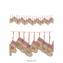 Adventskalender Set 'Jute-Socken', 24-teilig
