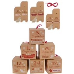 Adventskalender Set 'Zahlenschachtel', 24-teilig