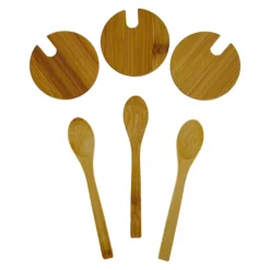 Bambusdeckel Ø 67 mm mit Löffel, 3er Set