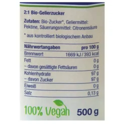 Bio-Gelierzucker 2:1, 500 g