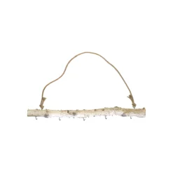 Birkenast 50 cm mit Kordelhenkel und 5 Haken