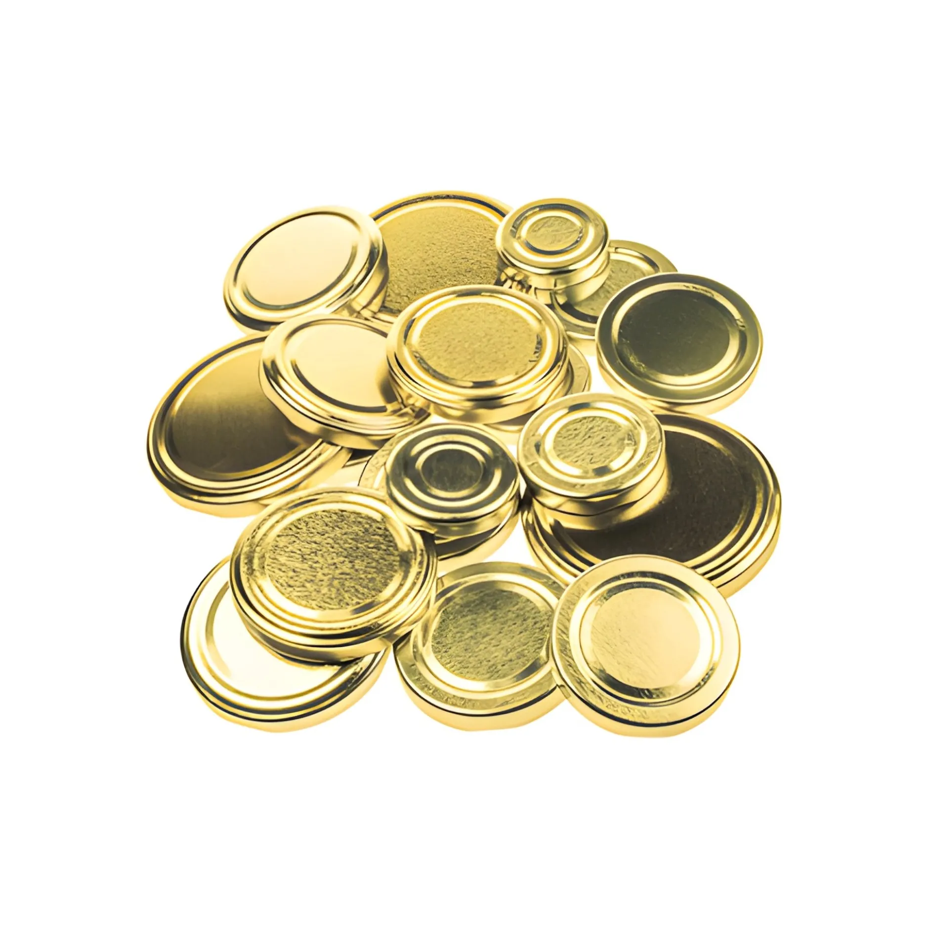 Deckel-Sortiment gold past., 21-teilig