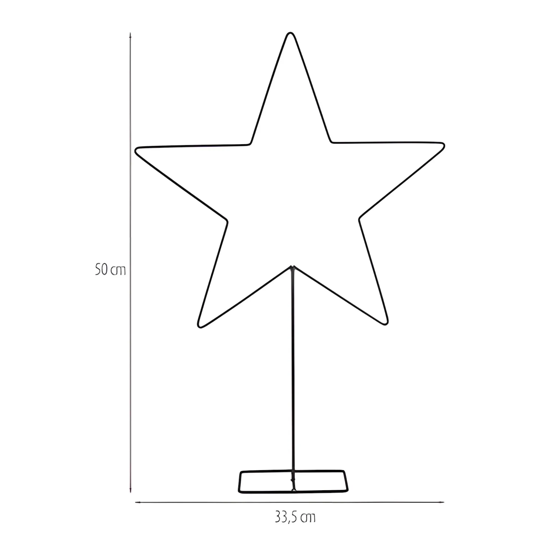 Dekostern mit Standfuß, schwarz, 50 cm