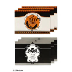 Deko-Sticker 'Halloween' für Flaschen, 15 x 10 cm, 6 Stück