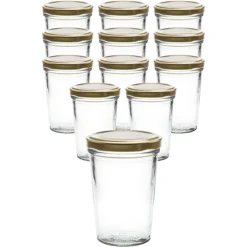 12er Set Becherglas 150 ml TO 66 mit Deckel gold