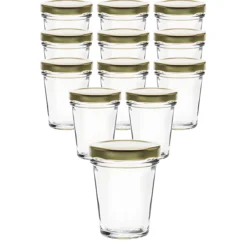 12er Set Becherglas 65 ml TO 58 mit Deckel gold