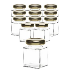 12er Set Cubi 50 ml TO 38 mit Deckel gold