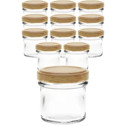 12er Set Ingenio 72 ml mit Deckel Holzdekor