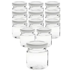 12er Set Rundglas 53 ml mit Deckel weiß