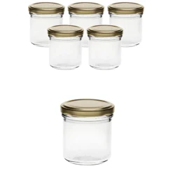 6er Set Sturzglas 167 ml mit Deckel gold