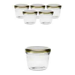 6er Set Sturzglas 230 ml mit Deckel gold