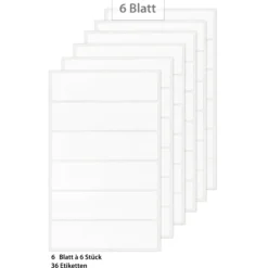 Etiketten 'Weiß 73x19 mm', 36 Stück