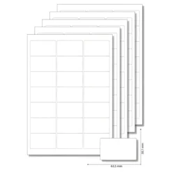 Etiketten 63,5 x 38,1 mm weiß - 5 Blatt A4