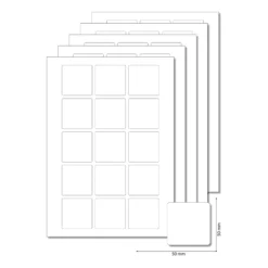 Etiketten 50 x 50 mm weiß - 5 Blatt A4