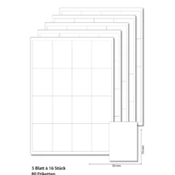 Etiketten 50 x 70 mm weiß - 5 Blatt A4
