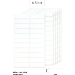 Etiketten 36 x 10 mm, weiß, 132 Stück