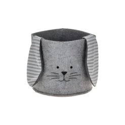 Filzkorb 'Osterhase' Ø 16 cm, grau