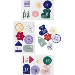 Folia Adventskalender-Beutel beige/weiß, 49-teilig