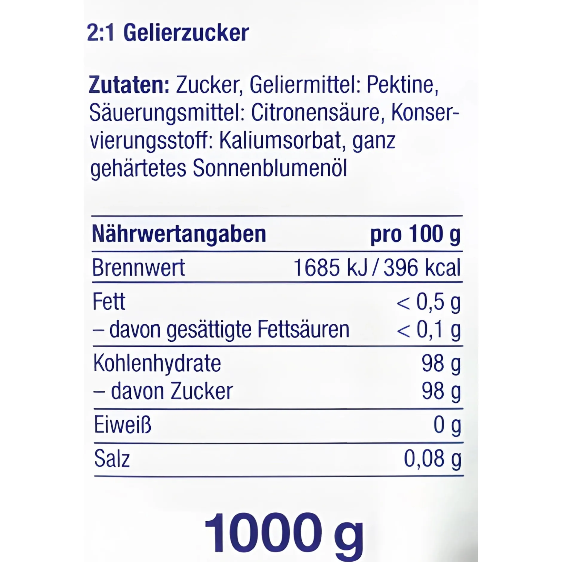 Gelierzucker 2:1 XXL, 1 kg