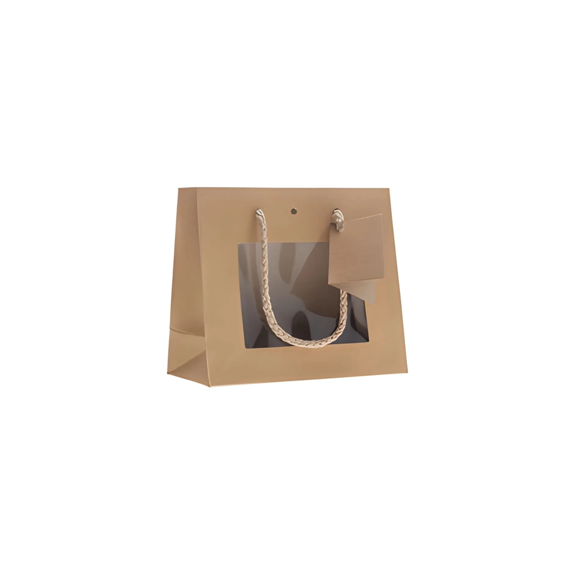 Geschenktüte mit Sichtfenster natron, mittel