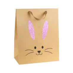 Geschenktüte 'Osterhase mit Glitzerohren' , XXL