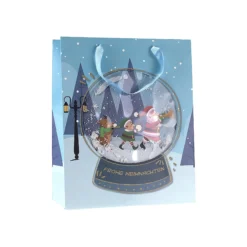 Geschenktüte 'Schneekugel' blau, groß