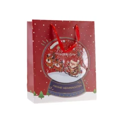 Geschenktüte 'Schneekugel' rot, groß