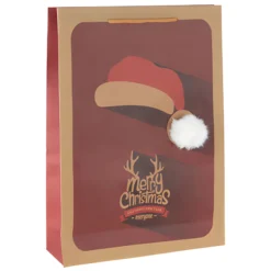 Geschenktüte 'Weihnachtsmütze mit Bommel', groß