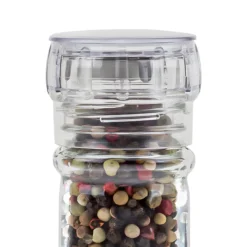 Gewürzmühle transparent mit Edelstahlmahlwerk