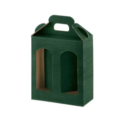 Gläserkarton 2er 130 x 60 x 150 mm grün