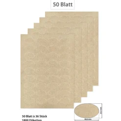 Grasetiketten oval 40,6 x 25,4 mm, 50 Blatt A4, 1800 Stück