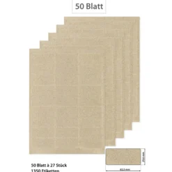 Grasetiketten 63,5 x 29,6 mm, 50 Blatt A4, 1350 Stück