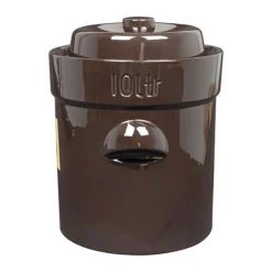 Gärtopf 10 Liter braun mit Beschwerungssteinen