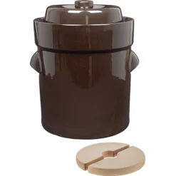 Gärtopf 10 Liter braun mit Beschwerungssteinen