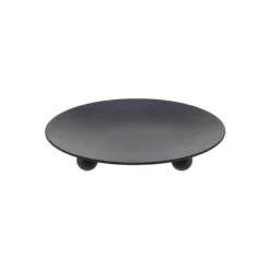 Kerzenständer flach, Ø 12 cm, schwarz