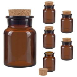 Korkenglas 150 ml braun beschichtet, 6er Set