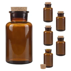 Korkenglas 300 ml braun beschichtet, 6er Set