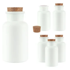 Korkenglas 300 ml weiß matt beschichtet, 6er Set