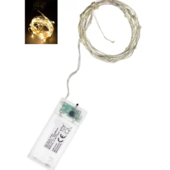 Lichterkette mit 40 LEDs, weiß mit Timer