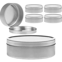 Metalldose silber 9,7 x 3,3 cm, 6 Stück