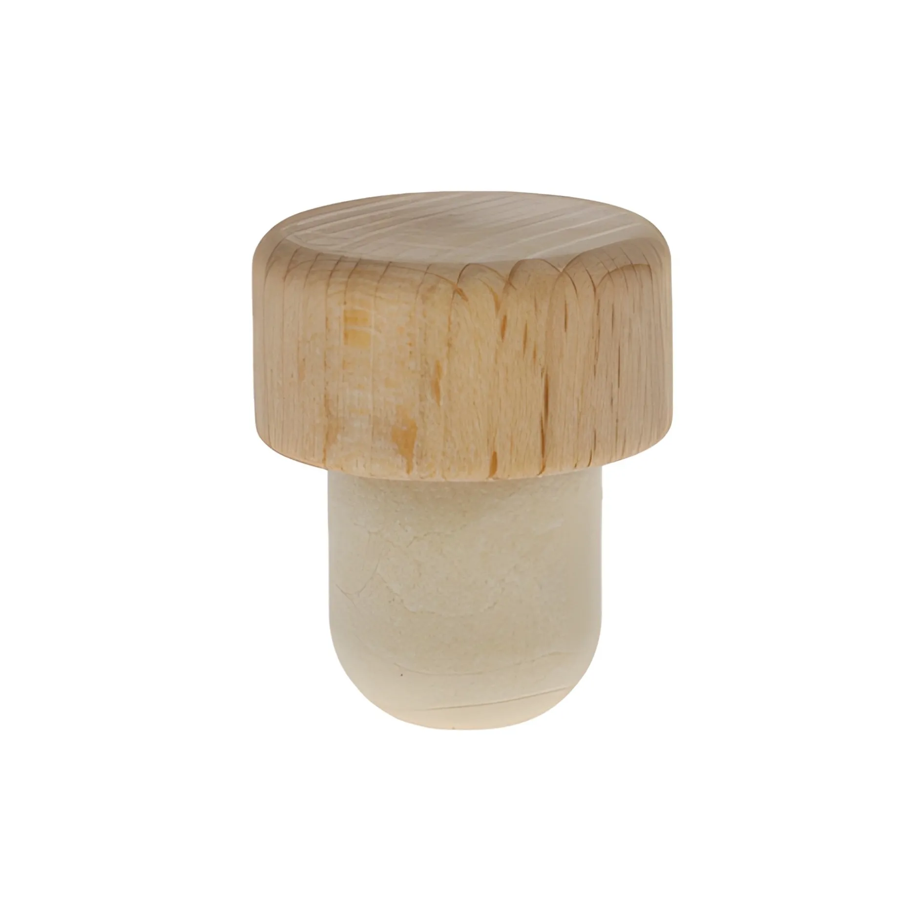 PE-Stopfen 19 mm gespritzt mit Holzscheibe Ø 29 mm