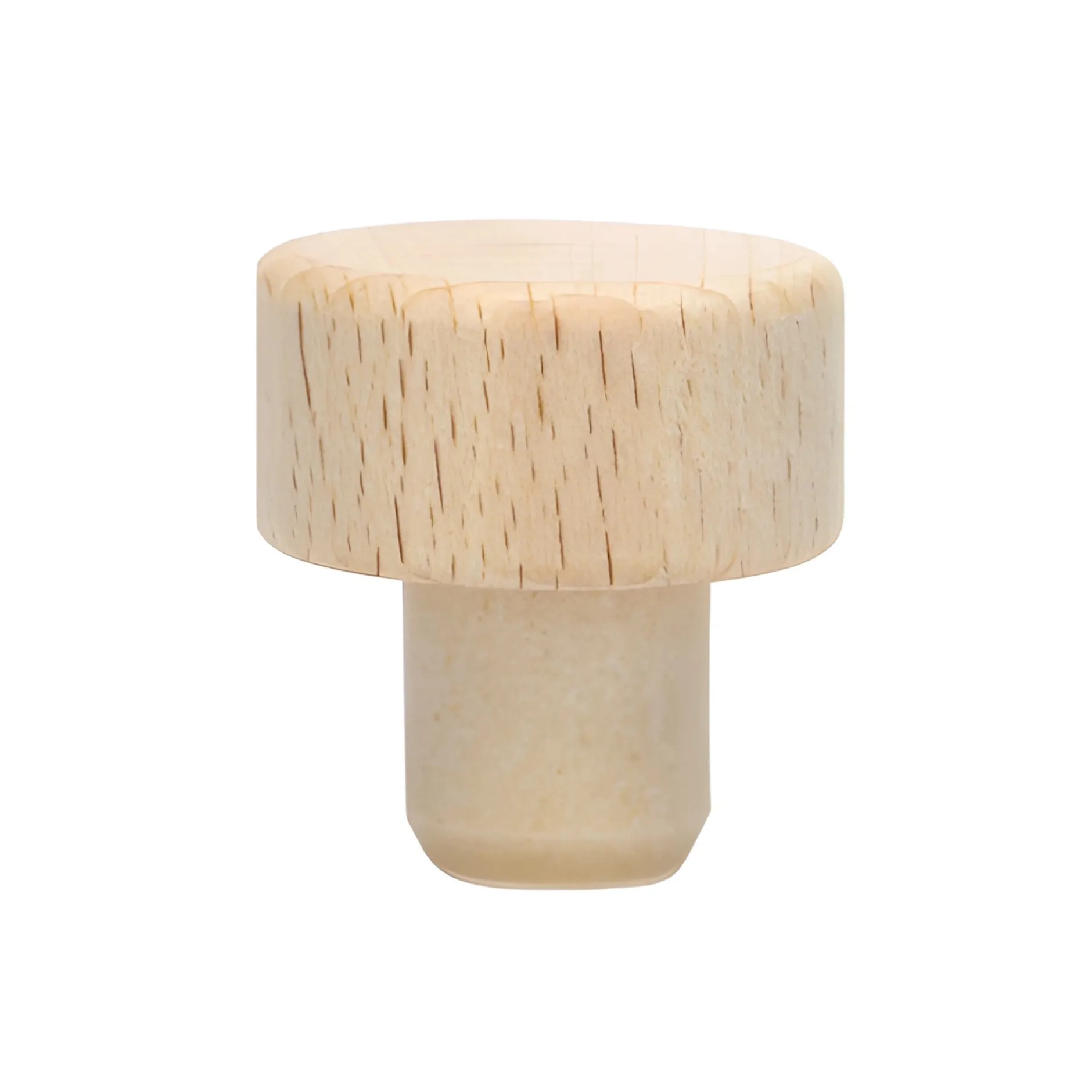 PE-Stopfen 15 mm mit Holzscheibe Ø 29 mm