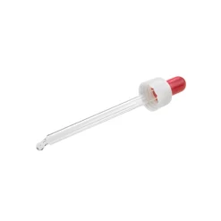 Pipette DIN 18 weiß 106 mm, roter Sauger