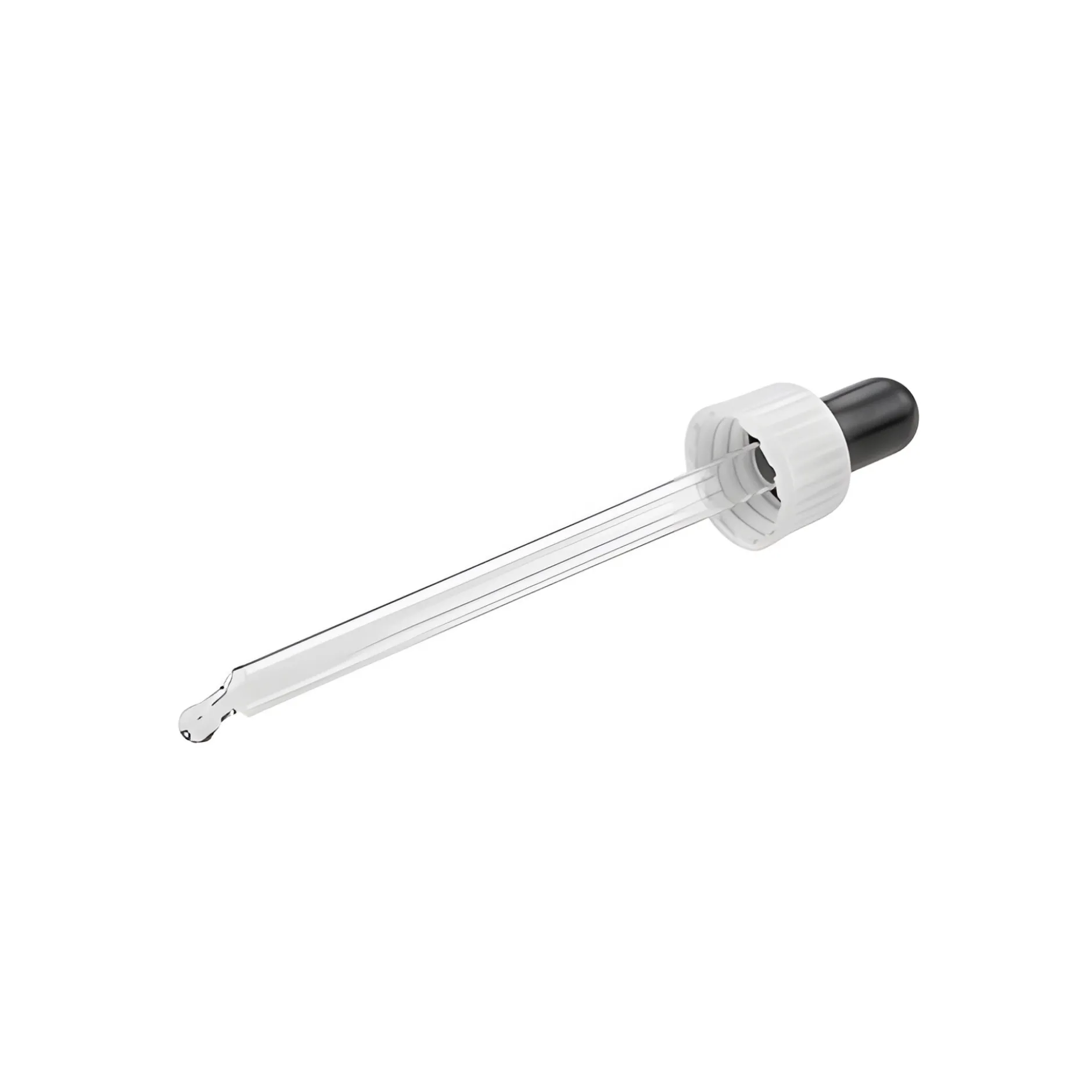 Pipette DIN 18 weiß 106 mm, schwarzer Sauger