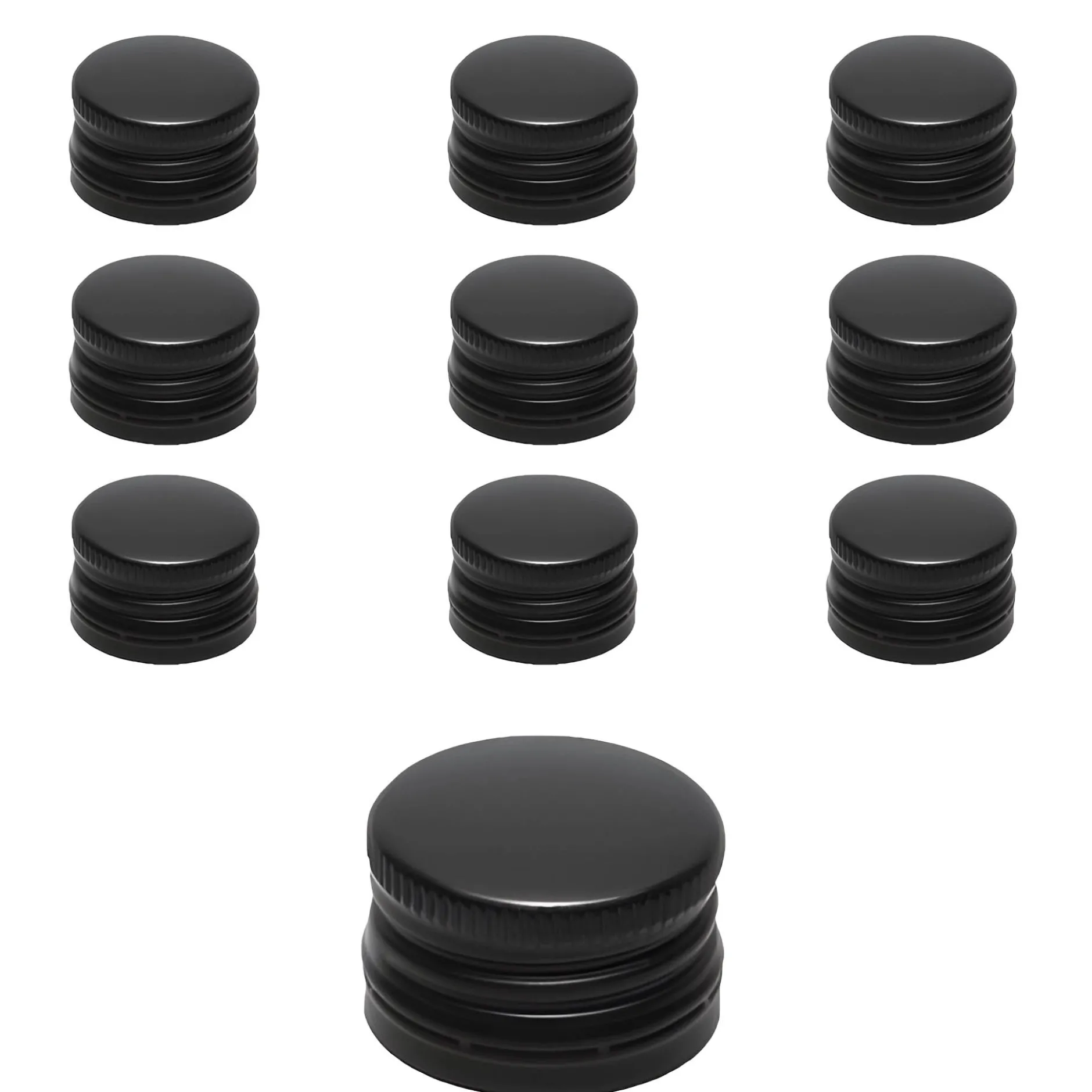 PP 28 schwarz Aluminium mit Originalitätsring, 10 Stück