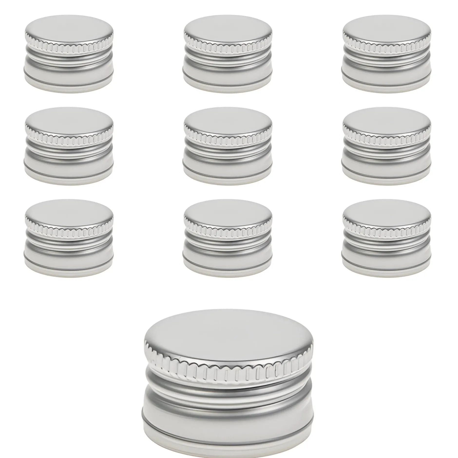 PP 28 silber Aluminium ohne Rollrand Typ A, 10 Stück