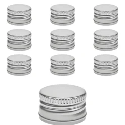 PP 31,5 silber Aluminium ohne Rollrand, 10 Stück